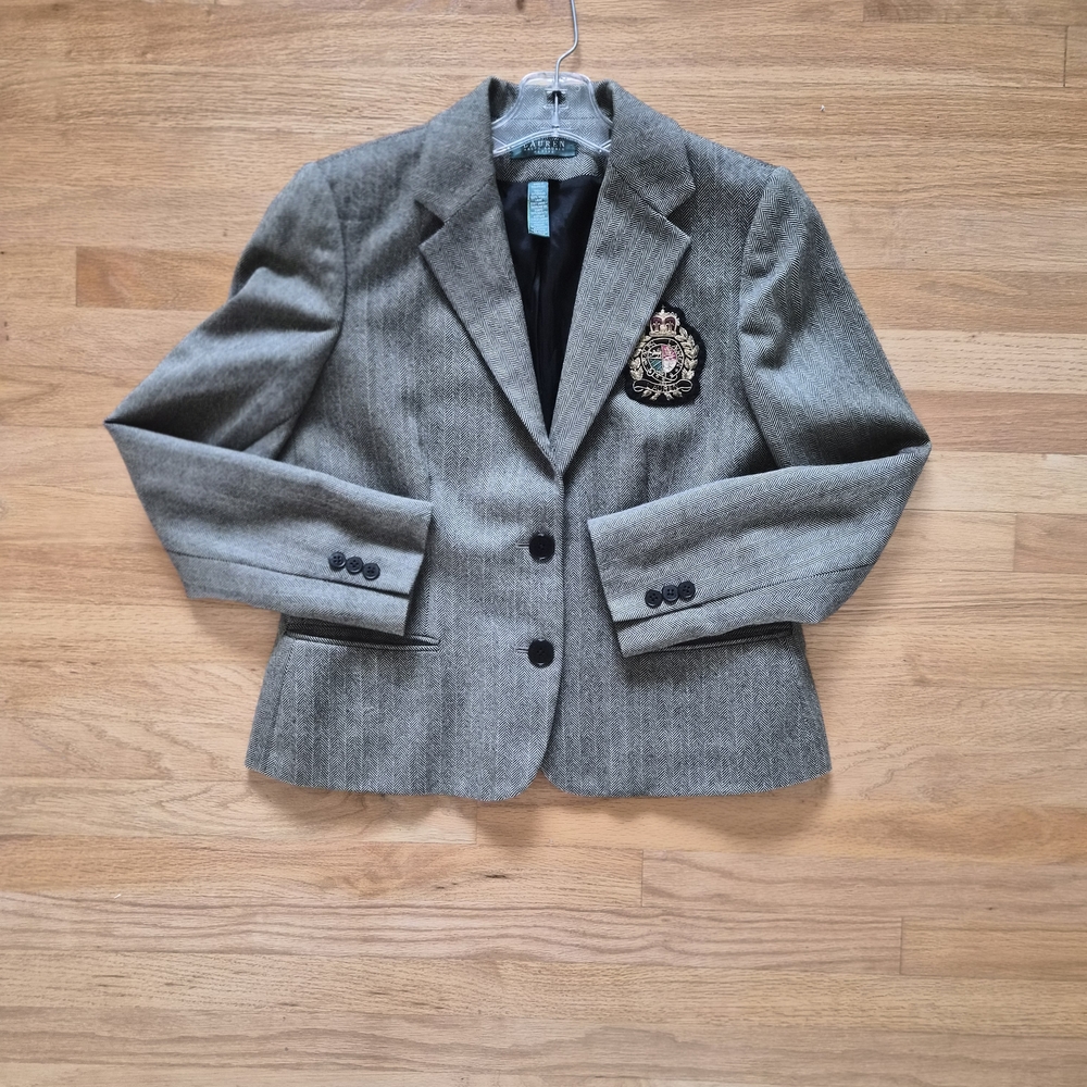 Ralph Lauren Gray Blazer with Embroidered Emblem - Picture 4 of 10